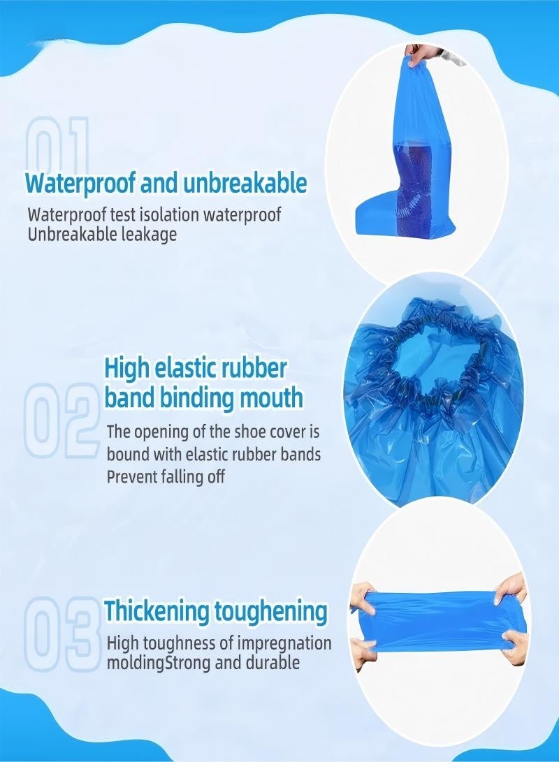 Disposable Shoe Covers and Thicker Boot,70cm Tall Large,Waterproof Sandproof Anti-Slip Overshoe (10 Pairs),Outdoor Indoors Overshoes(Blue) - Image 5